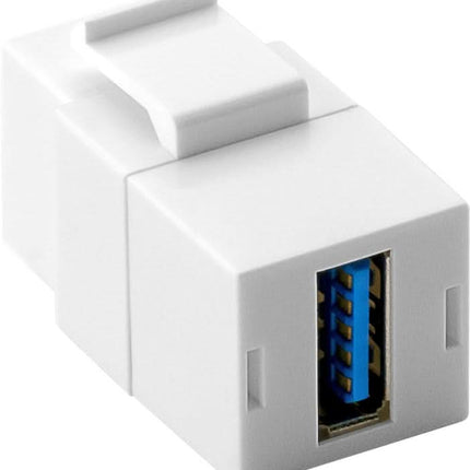 USB A keystone - USB A female naar USB A female USB 3.0 - Wit
