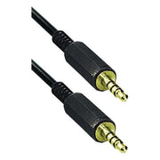 A3.5-4P-MM-1-GP 3,5 mm jack audio/video kabel - 4 polig - 1 meter - Zwart - Verguld