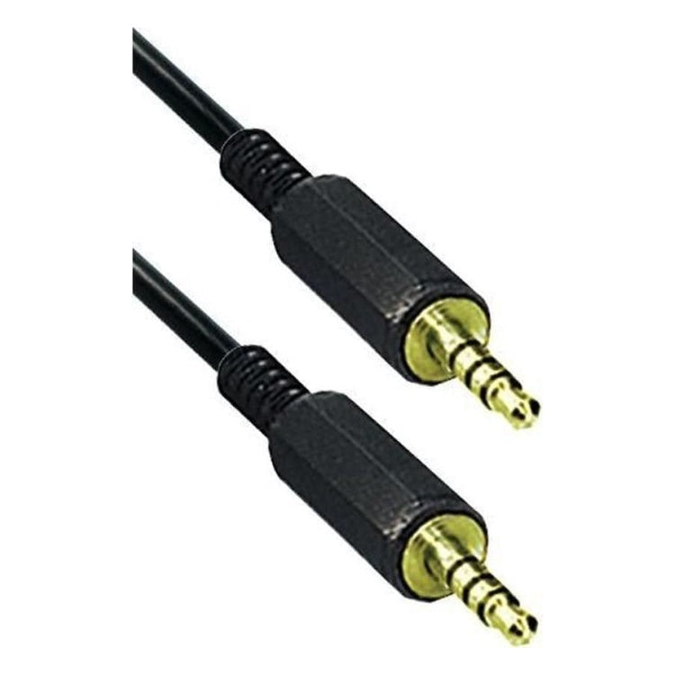 A3.5-4P-MM-1-GP 3,5 mm jack audio/video kabel - 4 polig - 1 meter - Zwart - Verguld