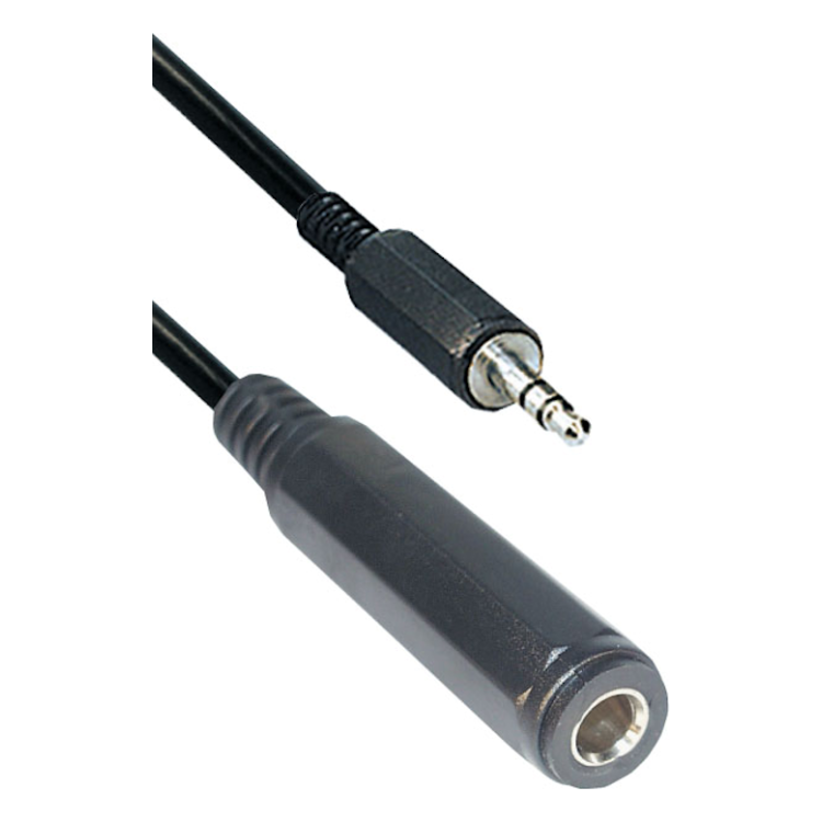 A3.5-6.35-0.2 3,5 mm Jack (m) naar 6,35 mm Jack (v) - Stereo adapter - 20 cm - Zwart