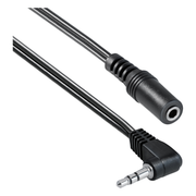 A3.5-MM-H-0.2 3,5 mm Jack stereo audio adapter kabel - Haaks - 20 cm - Zwart