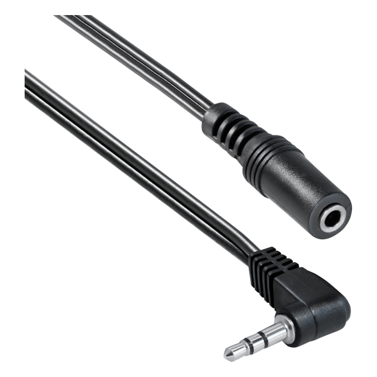 A3.5-MM-H-0.2 3,5 mm Jack stereo audio adapter kabel - Haaks - 20 cm - Zwart