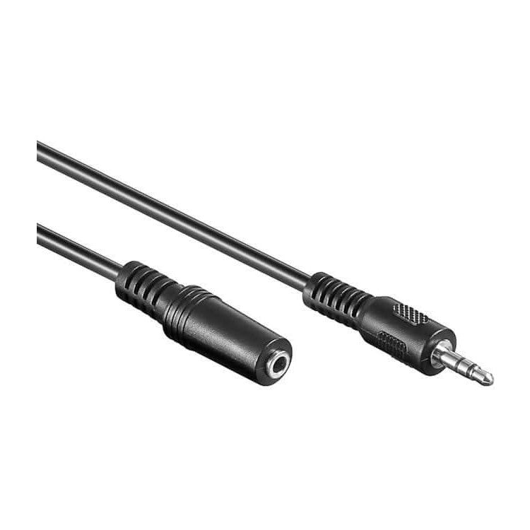 A3.5-V-2.5 3,5 mm Jack stereo audio verlengkabel - 2,5 meter - Zwart