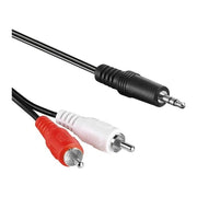 A3.5M-RCA-CU-5 5 meter audiokabel 3,5 mm stereo jack (m) naar 2x RCA tulp (m) - Koper - Zwart
