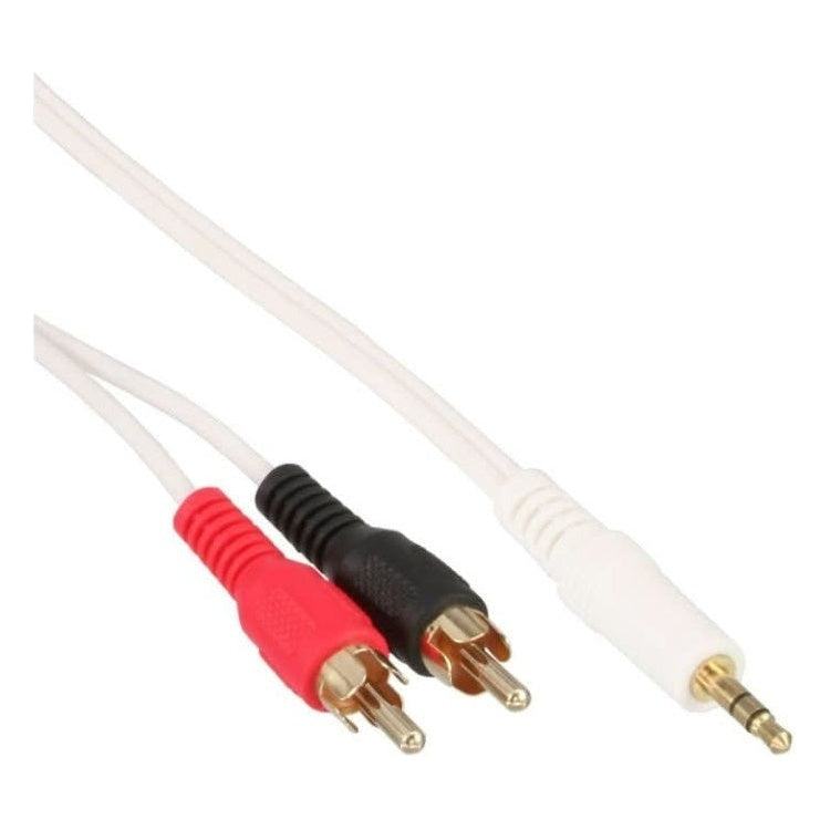 A3.5M-RCA-W-GP-2 3.5 mm jack naar Tulp stereo audiokabel - 2 meter - RCA naar 3.5 mm jack - Wit