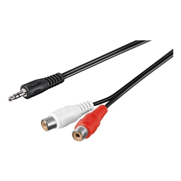 A3.5M-RCAV-1.5 3,5 mm Jack(m) naar 2x RCA (v) audio adapterkabel - 1,5 meter - Zwart