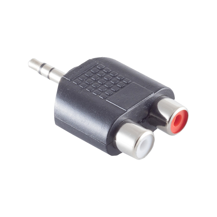 A3.5mm-2RCA-A 3.5mm jack naar 2x RCA female adapter - Stereo