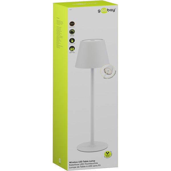 Draadloze LED-Tafellamp – 37,5 cm – Warm Wit – Dimbaar – Wit