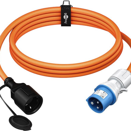 1.5 meter CEE camping stroomkabel naar Schuko - IP44 waterdicht - 3 x 2.5 mm² koperen kern