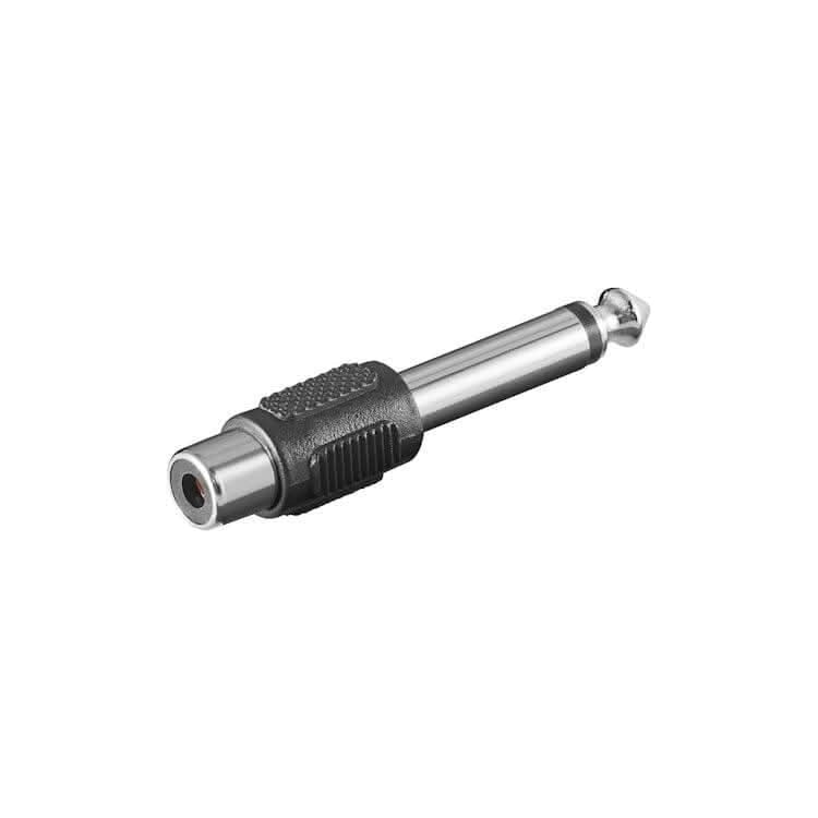 A6.35-RCA-A RCA female jack naar 6.35mm male jack adapter - Mono
