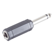 A6.35ST-6.35MN 6.35mm mono jack naar 6.35mm stereo female jack adapter