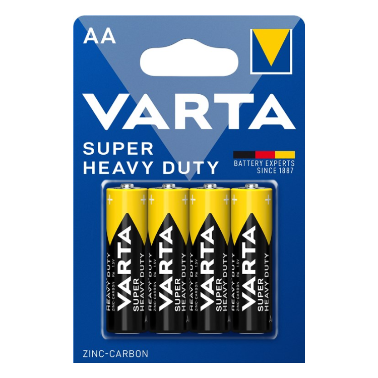 AA-VRT-4-HD Varta Zink 1.5 volt R6/AA batterijen - 4 stuks
