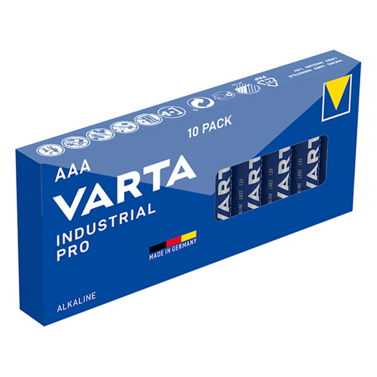 AAA-VRT-10-IND Varta Alkaline 1.5 volt AAA batterijen - 10 stuks