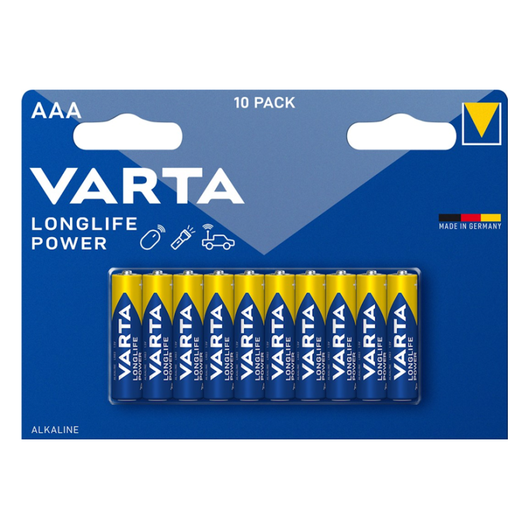 AAA-VRT-10-LL Varta Alkaline 1.5 volt LR03/AAA batterijen - 10 stuks