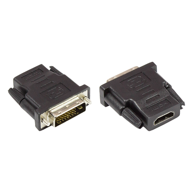 AL-DVI-D-HDMI HDMI-1.4 naar male DVI-D adapter, nickel-plated - 4K/30 Hz