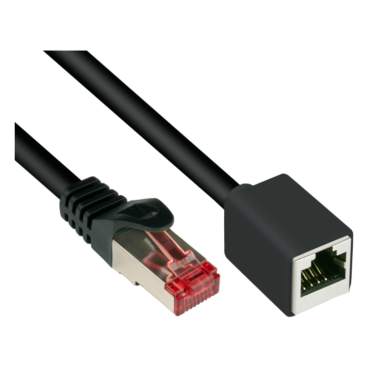 AL-SF-C6C-V-2-ZW Cat 6 S/FTP netwerk verlengkabel - 2 meter - Zwart