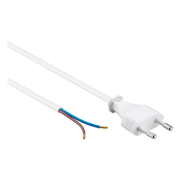 ASS-EUR-WT-1.5 Aansluitsnoer met Eurostekker - 2 x 0,75mm - Wit - 1,5 meter