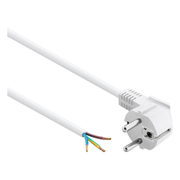 ASS-F-WT-5 Aansluitsnoer met schuko stekker - 3 x 1 mm²- Wit- 5 meter - Haaks