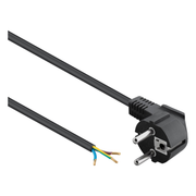 ASS-F-ZW-1.8 Aansluitsnoer met schuko stekker - 3 x 0,75mm - Zwart - 1,8 meter - Haaks