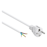 ASS-Fr-WT-1.5 Aansluitsnoer met schuko stekker - 3 x 0,75mm - Wit- 1,5 meter