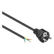 ASS-Fr-ZW-1.5 Aansluitsnoer met schuko stekker - 3 x 0,75mm - Zwart- 1,5 meter