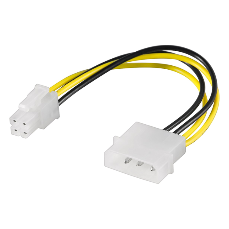 ATX-PWR-M-4P PC-voedingsadapter kabel - 5,25" Molex (m) naar ATX12V P4 (m) - 4-pins - 12V