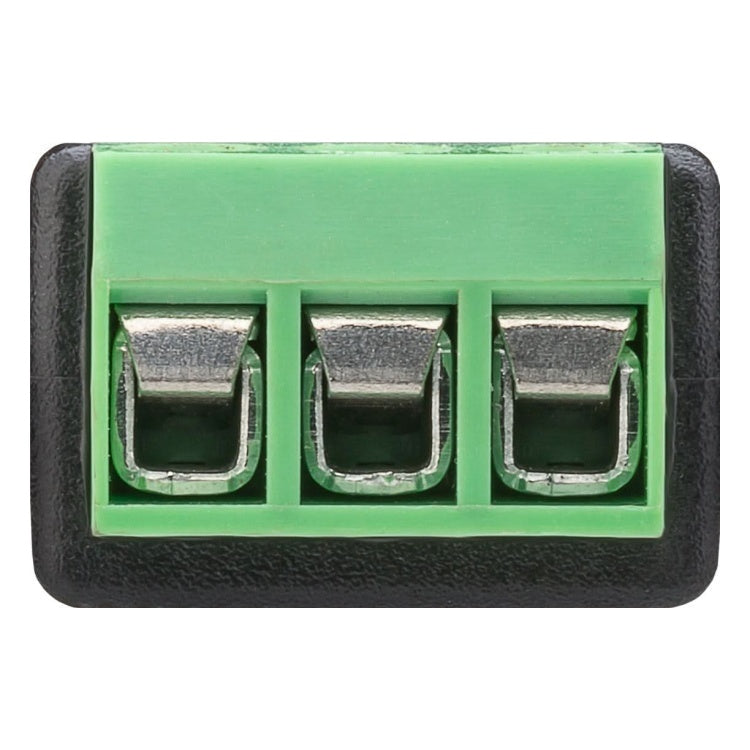 AUD-1 3.5mm male jack naar 3-pins terminal block adapter - Stereo - Verguld