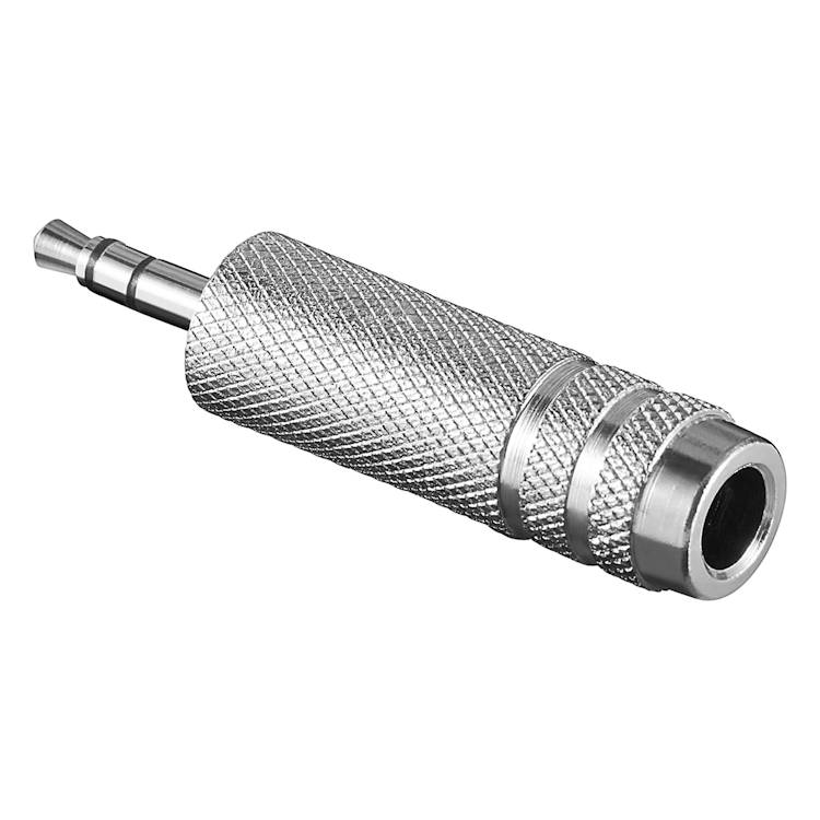 AUD-16 3.5mm male jack naar 6.35mm female jack adapter - Stereo - Metaal