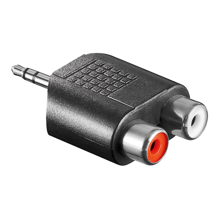 AUD-17 3.5mm jack naar 2x RCA female adapter - Stereo - Goobay