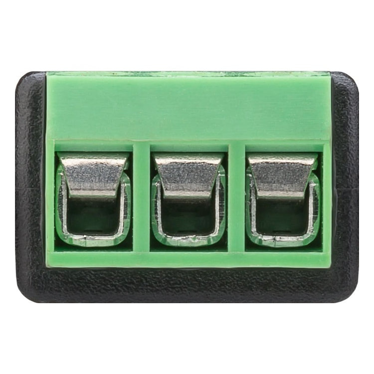 AUD-6 3.5mm female jack naar 3-pins terminal block adapter - Stereo - Verguld