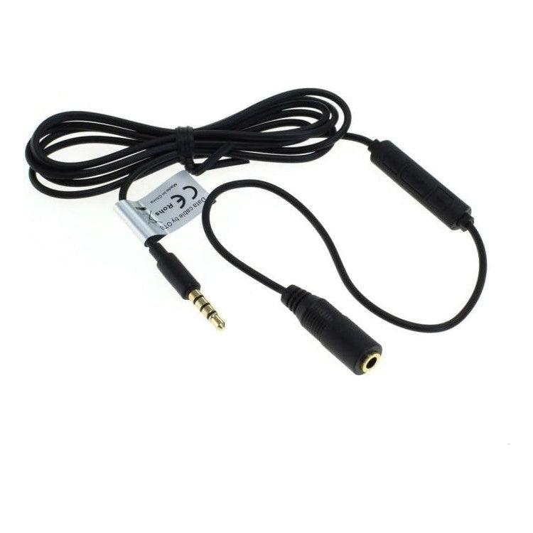 AUD-MC-AUD 3,5 mm Jack verlengkabel - Met microfoonondersteuning - 1,2 meter - Zwart - Verguld