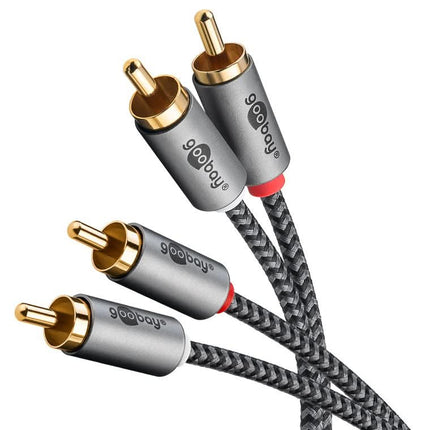 Goobay Plus RCA kabel - 5 meter - 2x RCA male naar 2x RCA male - 100% koper