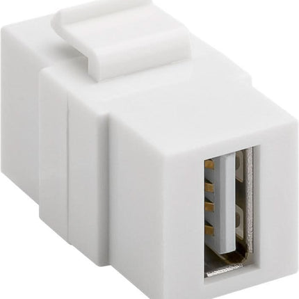 USB A keystone - USB A female naar USB A female USB 2.0 - Wit