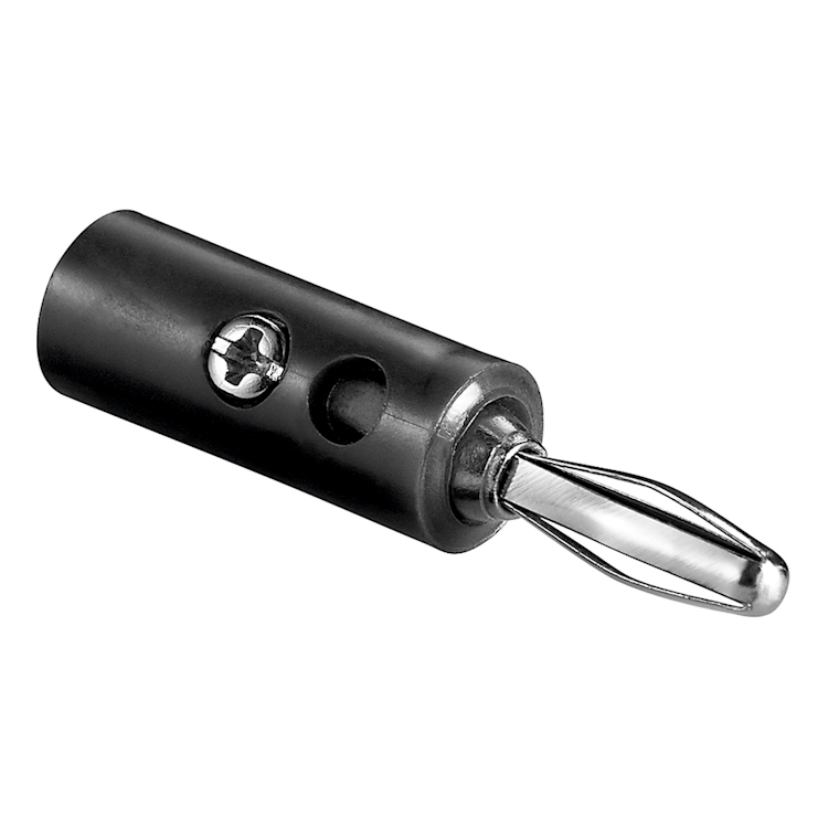 BN-PLG-ZW Banaanstekker Zwart - 4mm