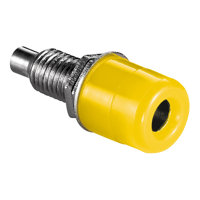 BN-SC-GL Banaansocket met schroefdraad behuizing - Geel - 4mm