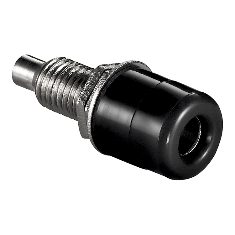 BN-SC-ZW Banaansocket met schroefdraad behuizing - Zwart - 4mm