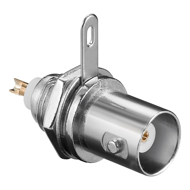BNC-F-SLD BNC-aansluiting - Behuizingsmontage - Gesoldeerde Connector met Vergulde Pin