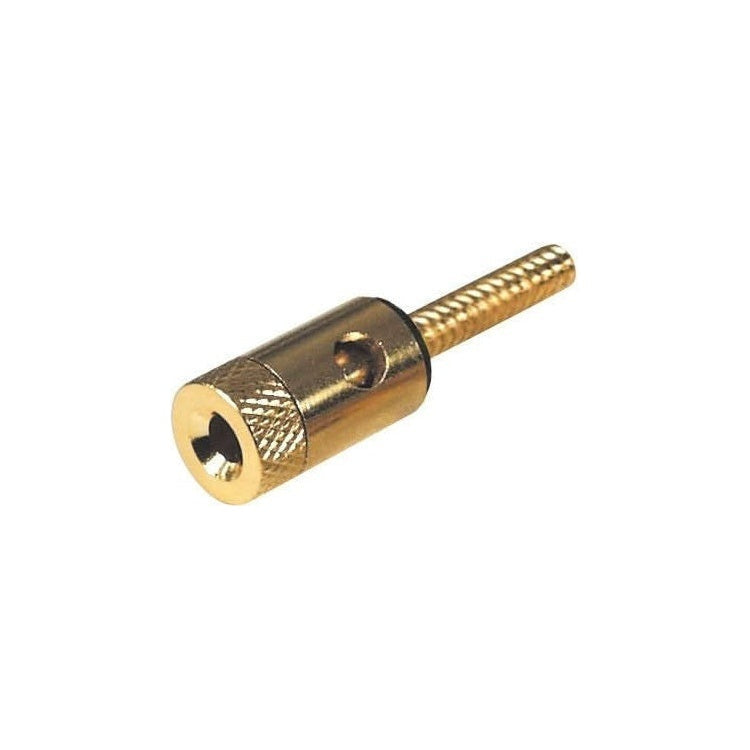 BP-20mm-GP-ZW Inbouw banaansocket met draadklem - Zwart - Verguld