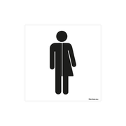 BRD1010WCGN Bord gender neutrale toilet - zwart - wit - 10x10 cm