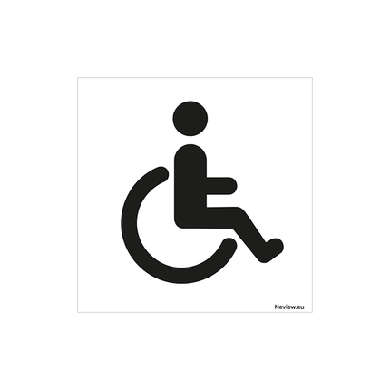 BRD1010WCIN Bord invalide toilet - zwart - wit - 10x10 cm