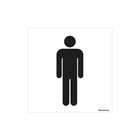 BRD1010WCM Bord heren toilet - zwart - wit - 10x10 cm
