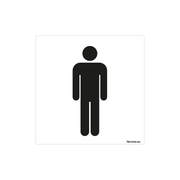 BRD1010WCM Bord heren toilet - zwart - wit - 10x10 cm
