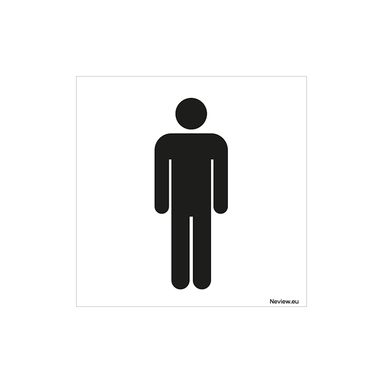 BRD1010WCM Bord heren toilet - zwart - wit - 10x10 cm