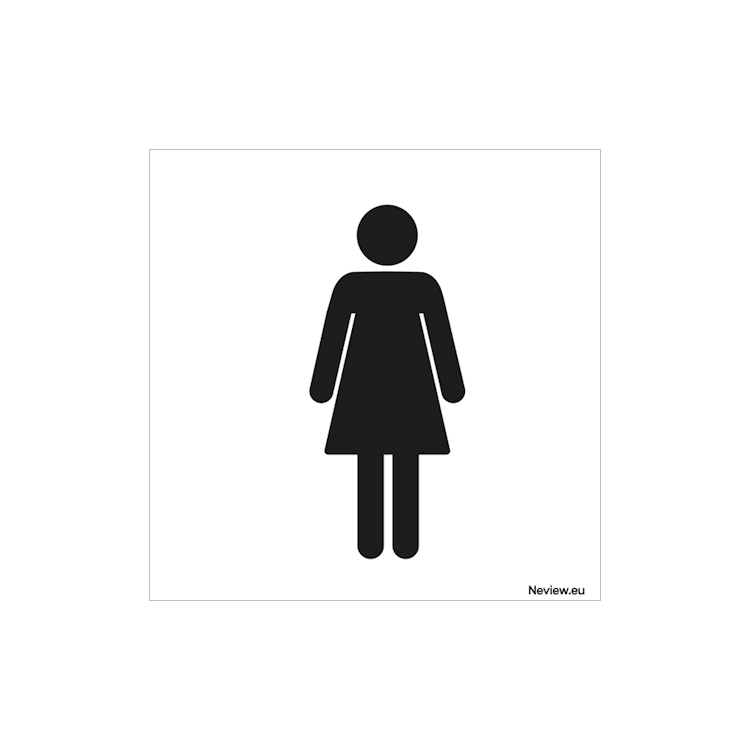 BRD1010WCV Bord dames toilet - zwart - wit - 10x10 cm