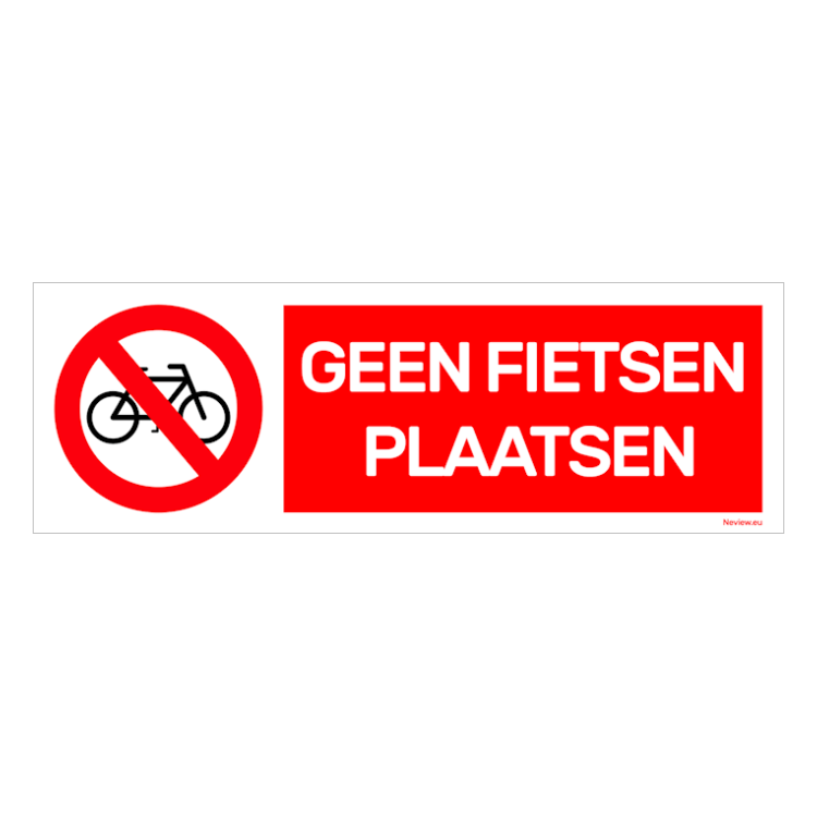 BRD1030GFP Bord verboden fietsen te plaatsen - 10x30 cm