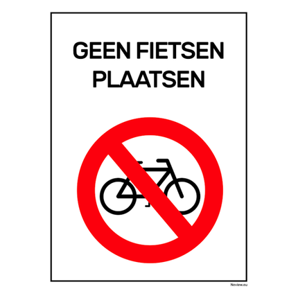 BRD1520GFP Bord verboden fietsen te plaatsen - 15x20 cm