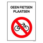 BRD1520GFP Bord verboden fietsen te plaatsen - 15x20 cm