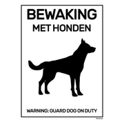 BRD1520HND waarschuwingsbord - bewaking met honden - 2 talen - 15x20 cm