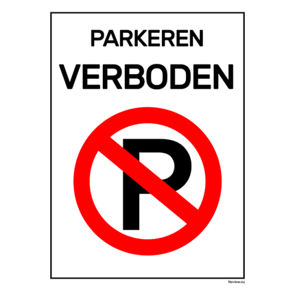 BRD1520PV Bord parkeerverbod - 15x20 cm