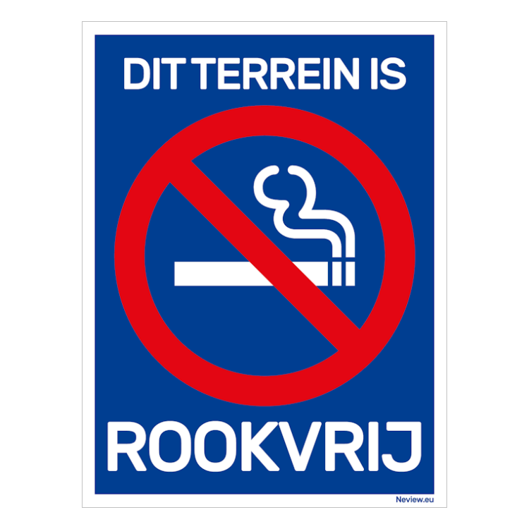 BRD1520RVTR Bord dit terrein is rookvrij - 15x20 cm